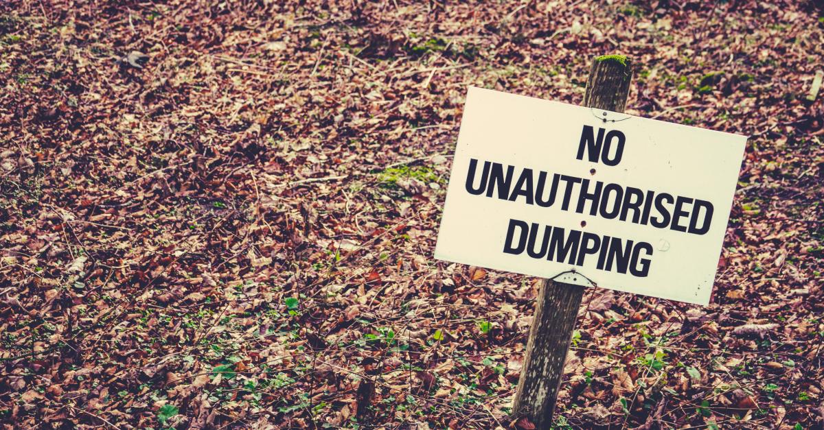 No unauthorised dumping