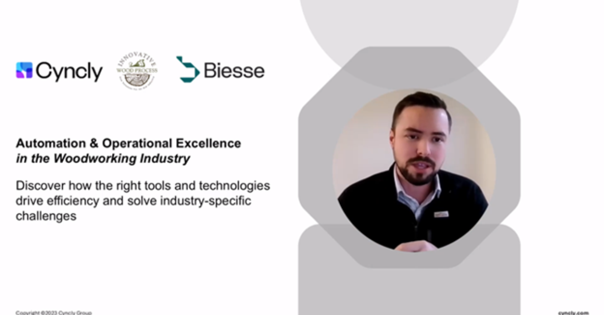 Title slide - "Automation & Operational Excellence in the Woodworking Industry"