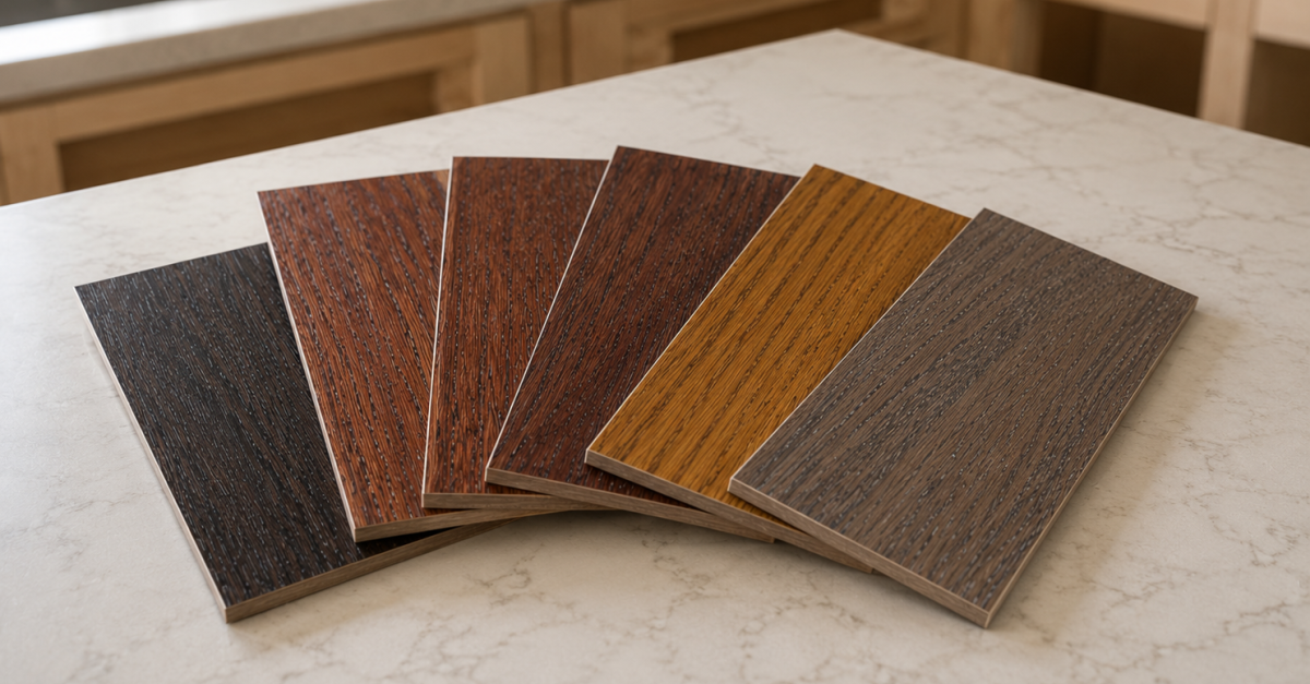 Wood chips on kitchen counter