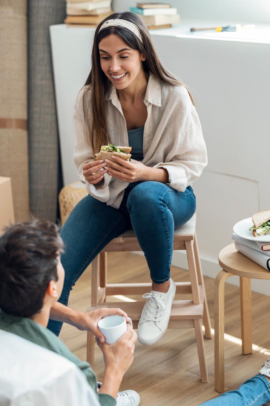 Couple renovating a kitchen